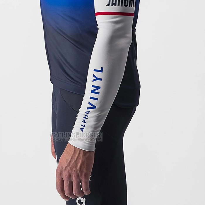 2022 Cycling Jersey Deceuninck Quick Step Bluee White Long Sleeve and Bib Short
